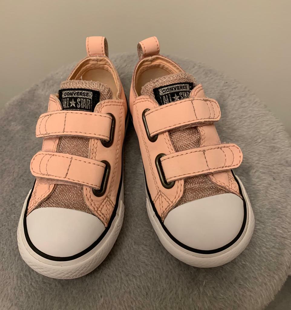 infant pink leather converse